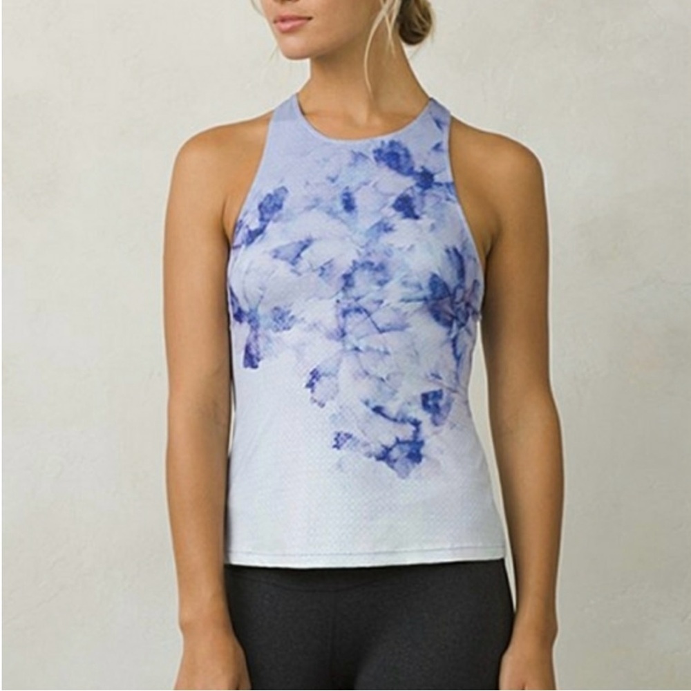PrAna Supernova Boost Flora Printed High Neck Yoga Tank. Size S